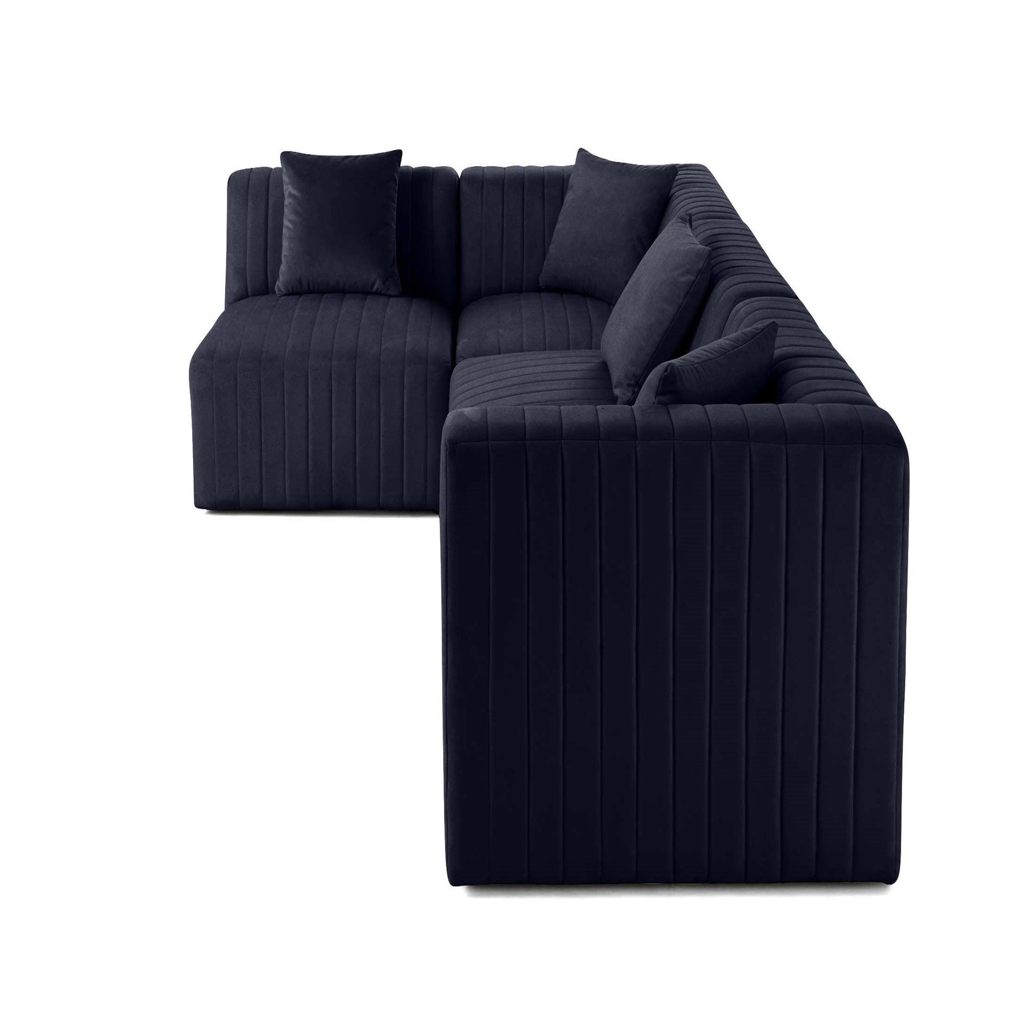 Voir la diapositive 5 : BEST MOBILIER Nova - canapé modulable d'angle gauche - 5 places - en velours