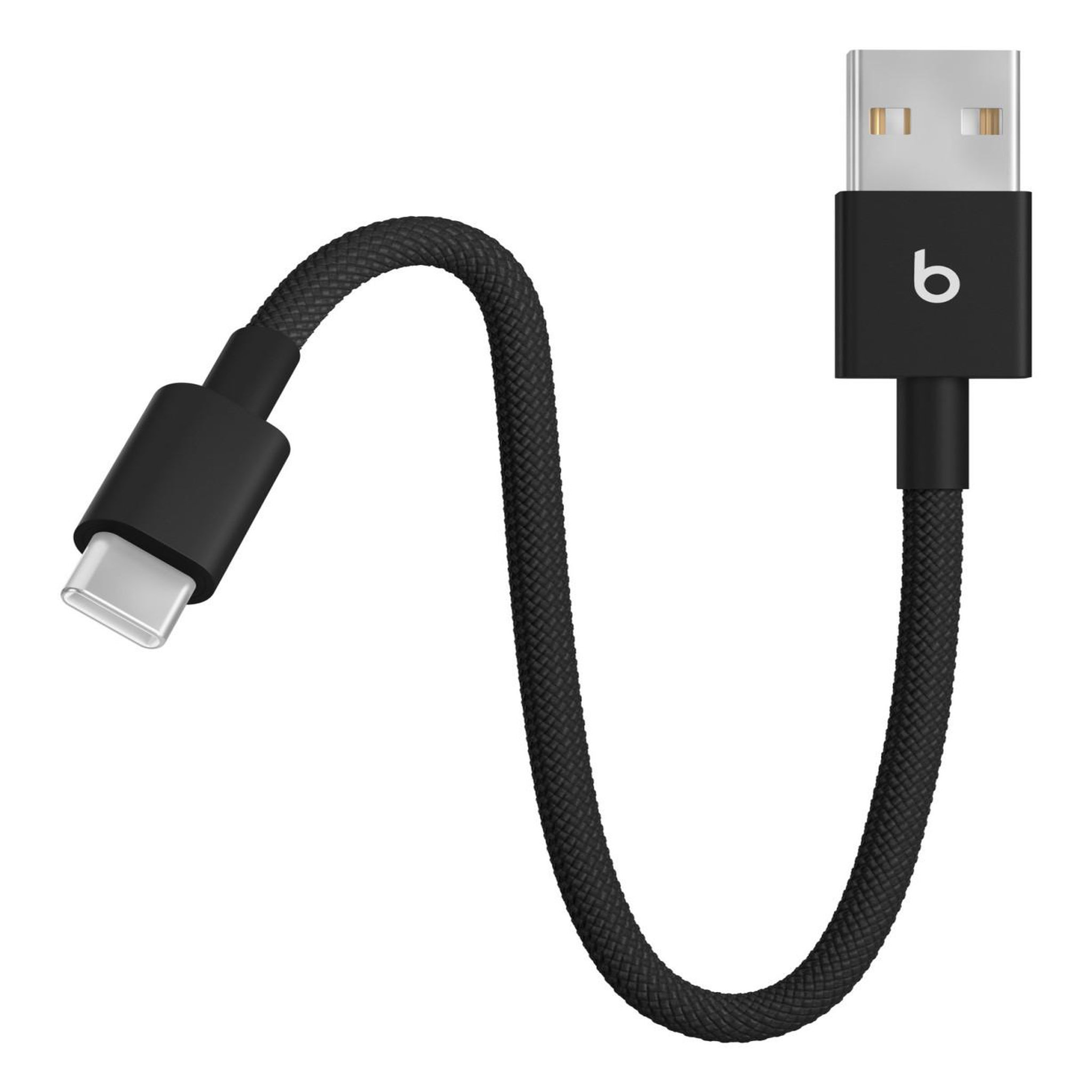 Voir la diapositive 3 : BEATS Câble de charge tissé court USB-A vers USB-C  20 cm Noir