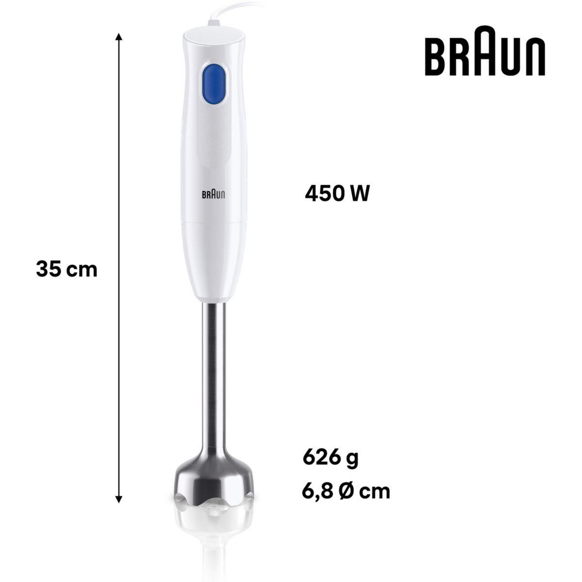 BRAUN Mixeur MQ10.201WMH MultiQuick 1 blanc 1 accessoire