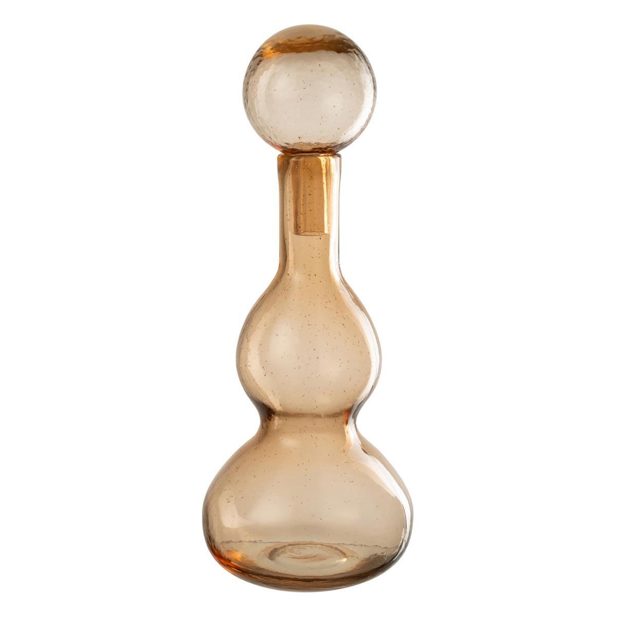 J-LINE Carafe design en verre  carol  42cm caramel