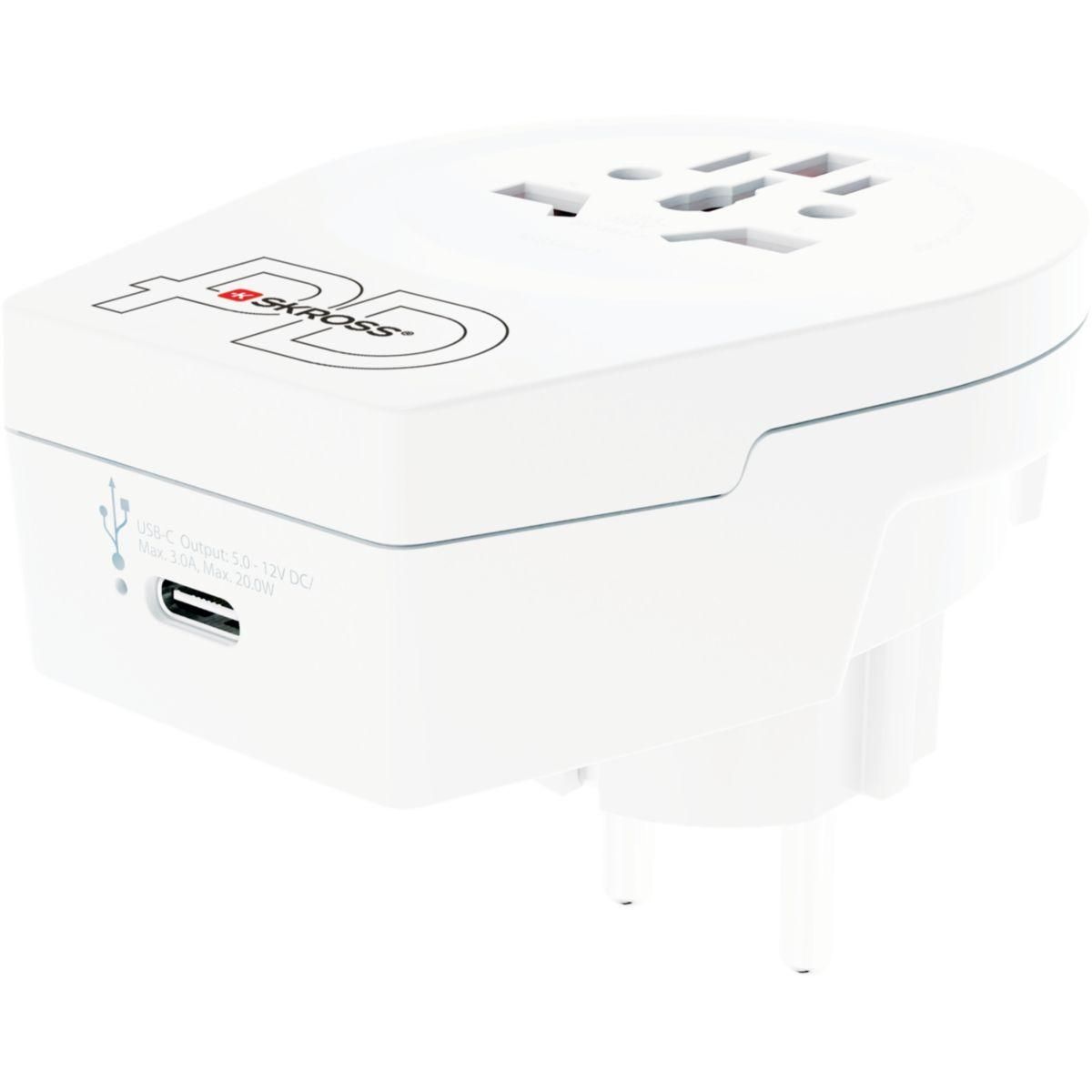 Skross Adaptateur de voyage Monde vers europe 20W