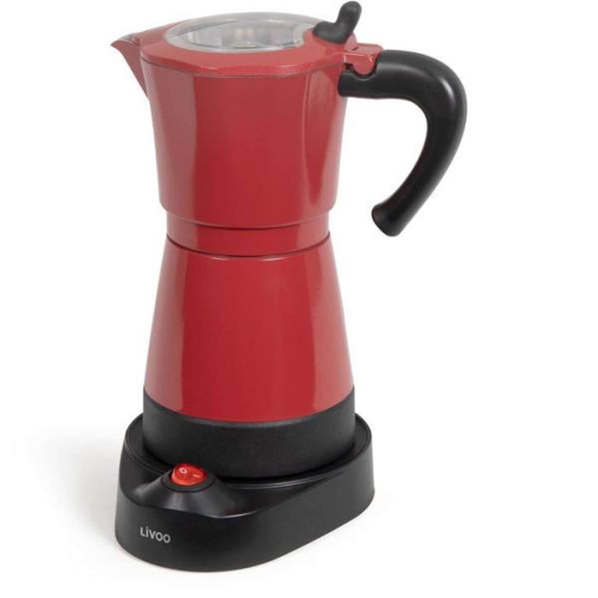 Voir la diapositive 4 : LIVOO Cafetière italienne électrique 6 tasses rouge - dod117rc