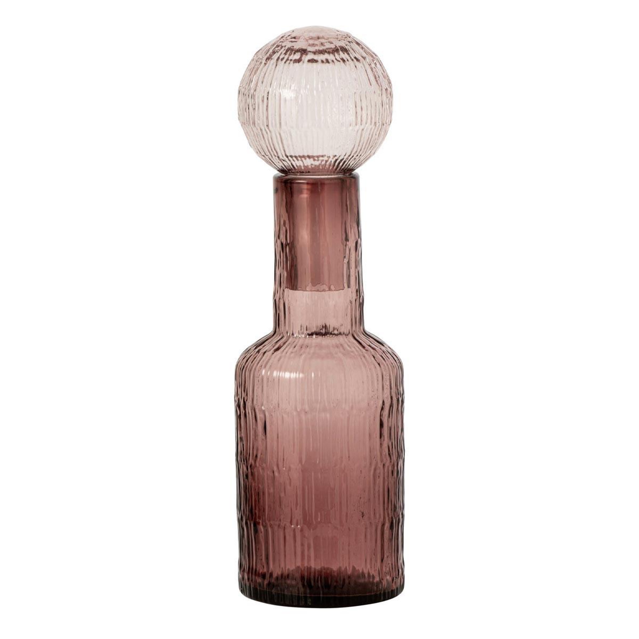 J-LINE Bouteille déco striée en verre  kyoto  45cm bordeaux