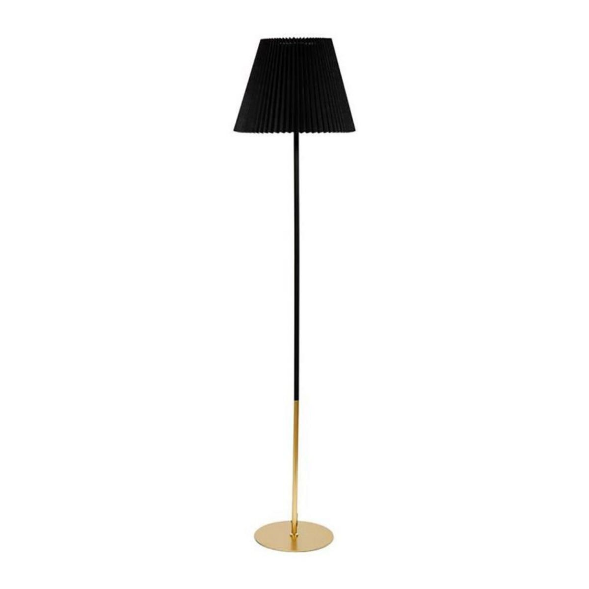 OSTARIA Lampadaire métal tissu noir Aurelia H143