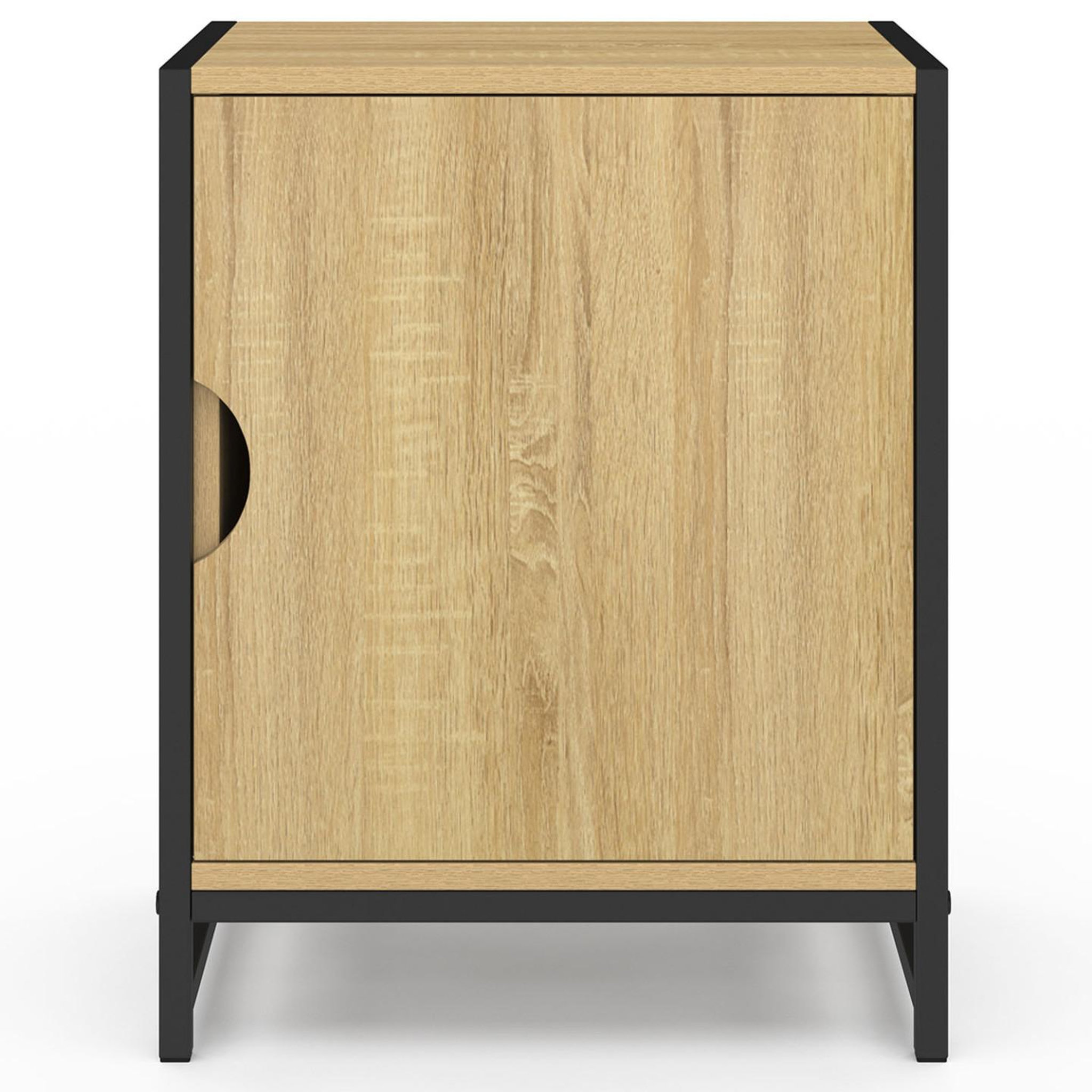 Voir la diapositive 3 : ID MARKET Lot de 2 tables de chevet detroit 1 porte design industriel