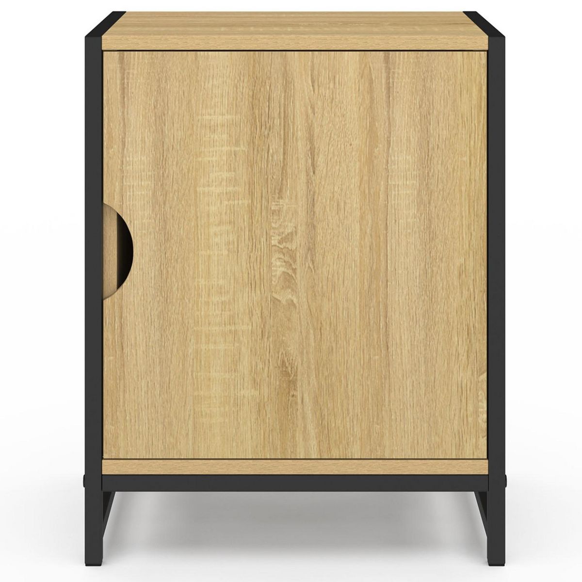 ID MARKET Lot de 2 tables de chevet DETROIT 1 porte design industriel