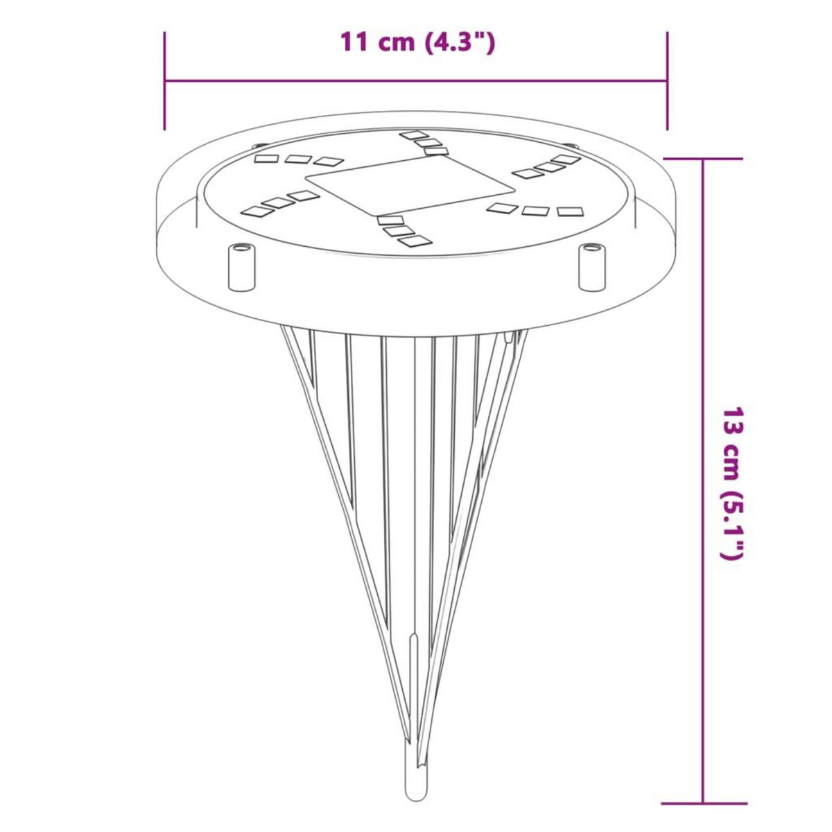 VIDAXL Lampes solaires de sol et piquets de sol exterieur 4 pcs