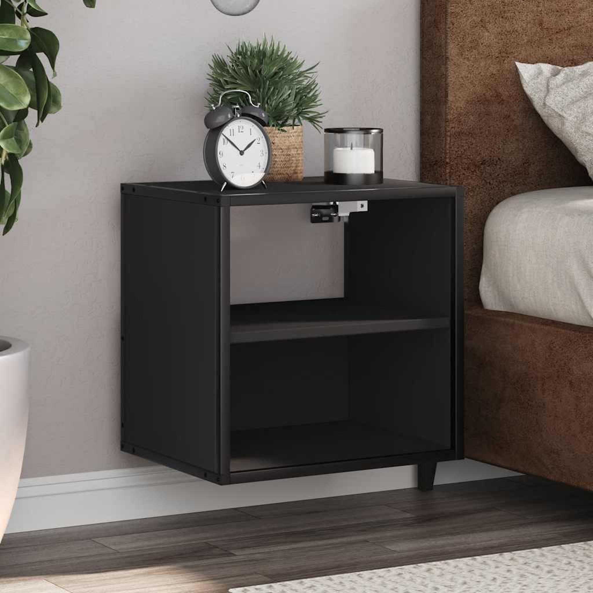 VIDAXL Tables de chevet murales 2 pcs noir 40x31x39,5 cm