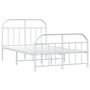 Voir la diapositive 3 : VIDAXL Cadre de lit metal sans matelas et pied de lit blanc 120x190 cm
