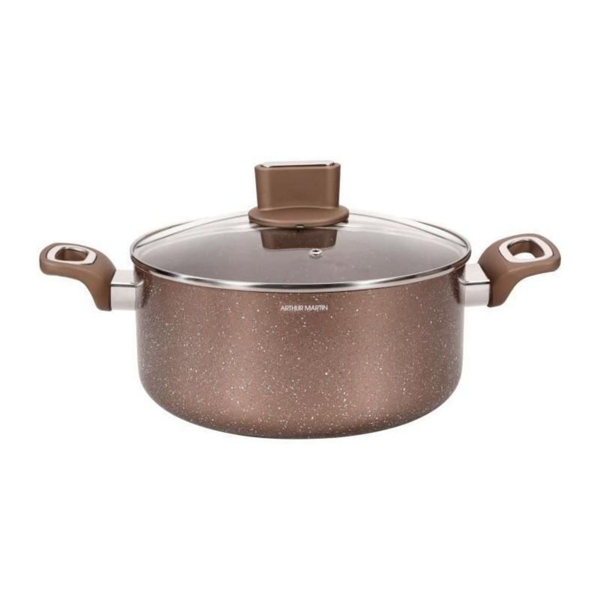 Arthur Martin Marmite - ARTHUR MARTIN - AM5531 - 28 cm avec couvercle en verre - Aluminium - Tous feux dont induction