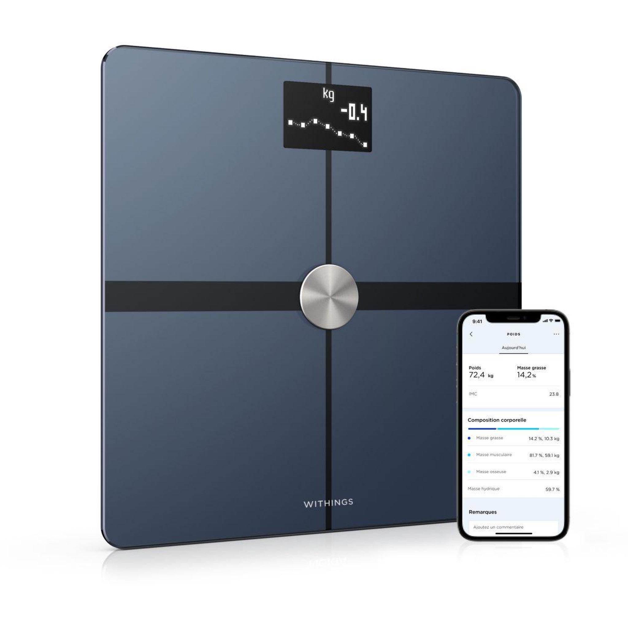 Voir la diapositive 1 : WITHINGS Pèse personne connecté Body Plus Noir