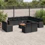 Voir la diapositive 1 : VIDAXL Salon de jardin avec coussins 14 pcs noir resine tressee
