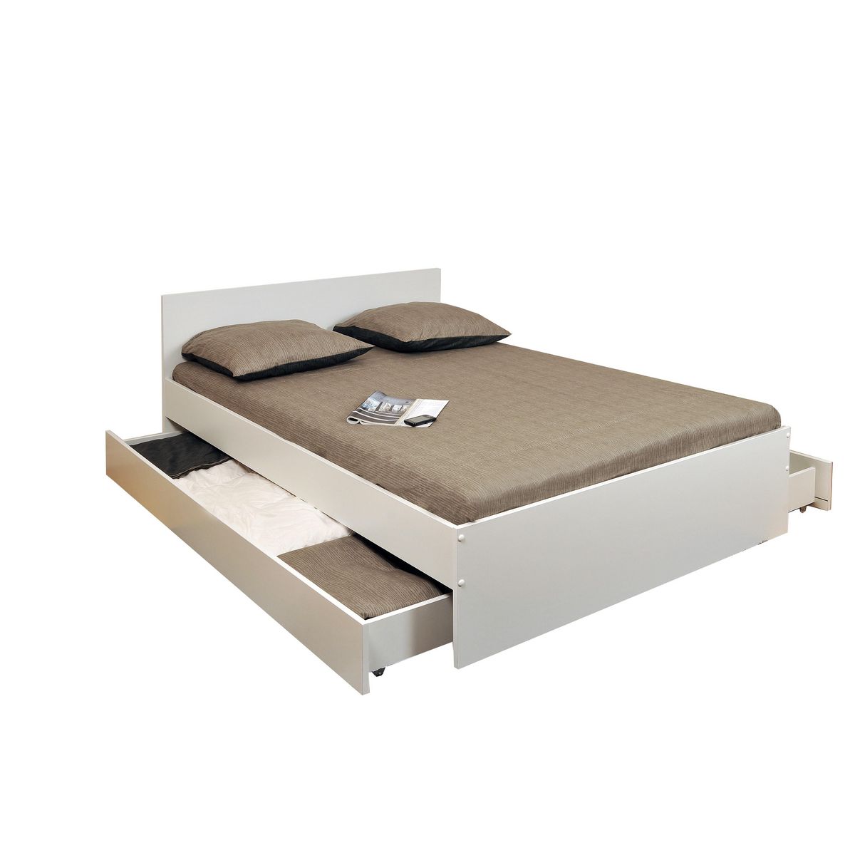 Lit pour couchage 140x190cm BOSS + 2 tiroirs