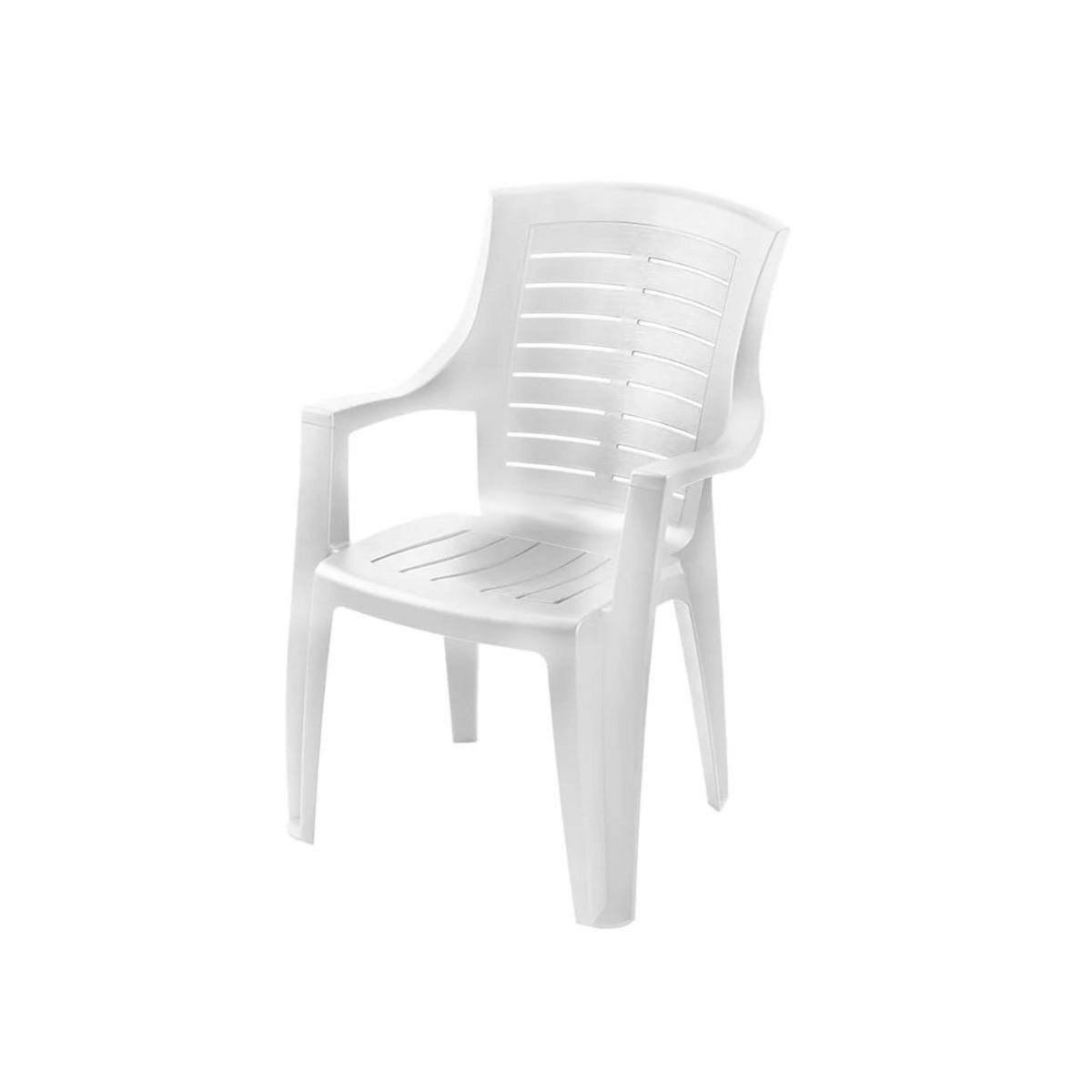KZ GARDEN Lot de 2 Chaises de jardin Blanches EMPILABLES 50x60x91cm