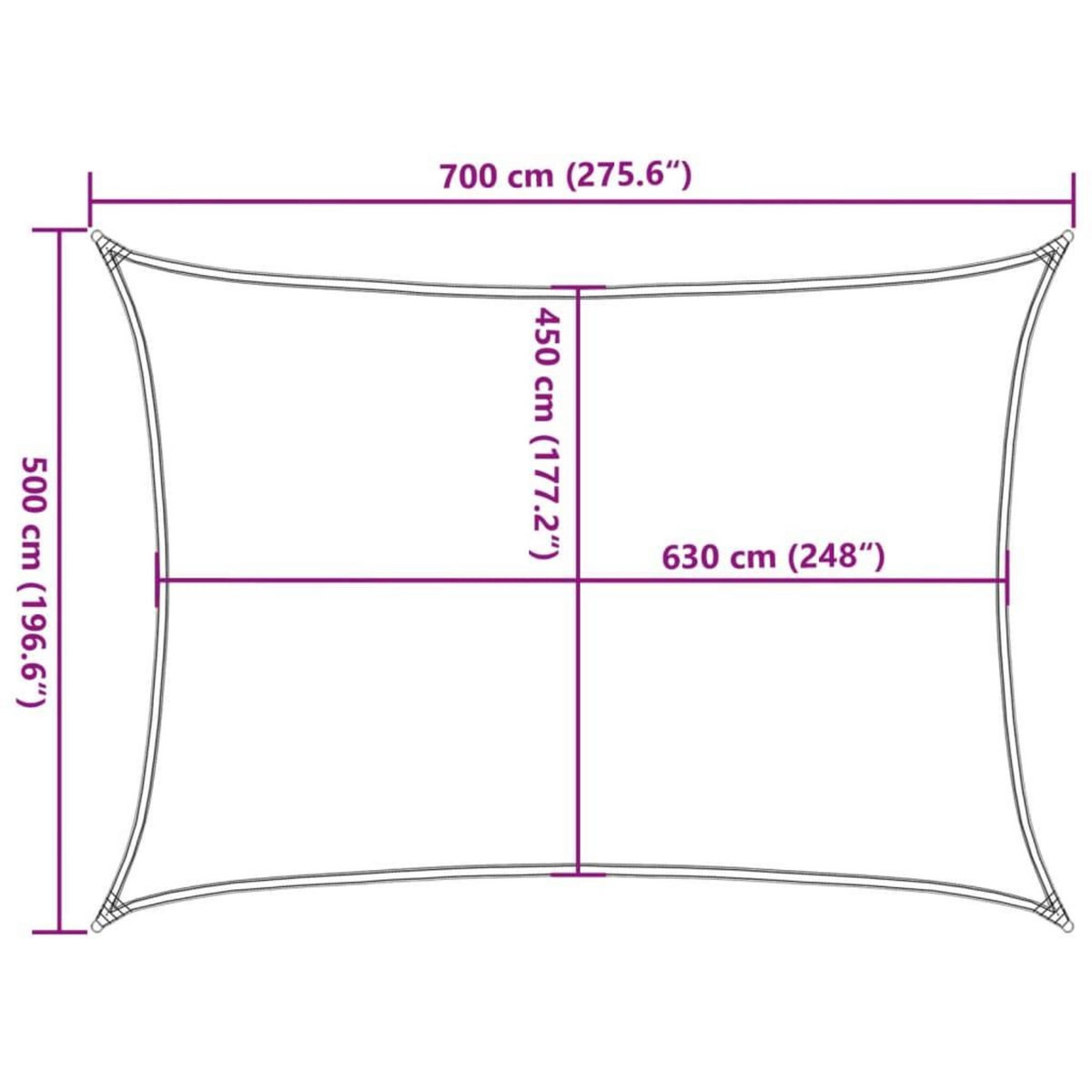 VIDAXL Voile d'ombrage 160 g/m^2 Anthracite 5x7 m PEHD