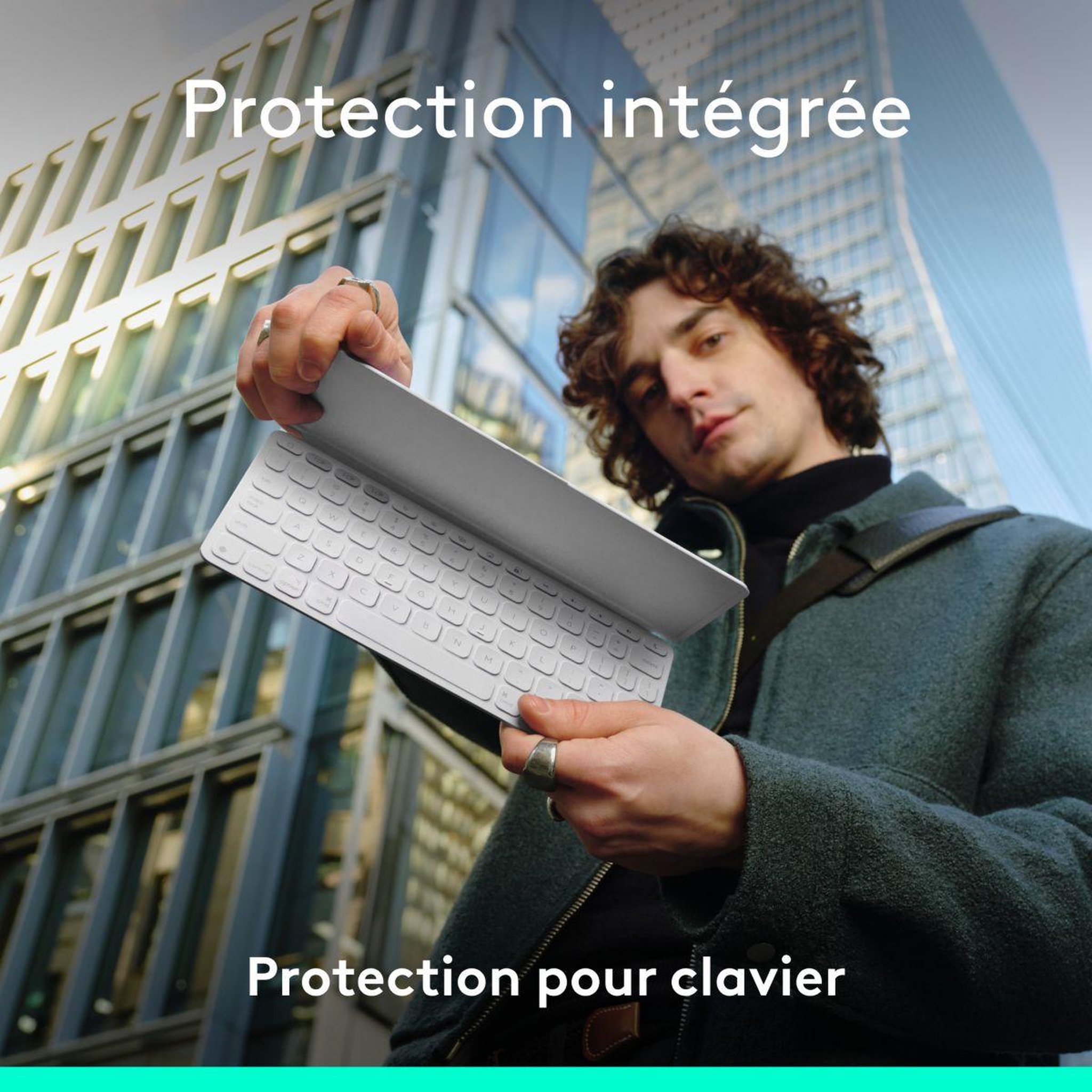 Voir la diapositive 3 : Logitech Etui Keys-To-Go 2 IPAD Gris Pale