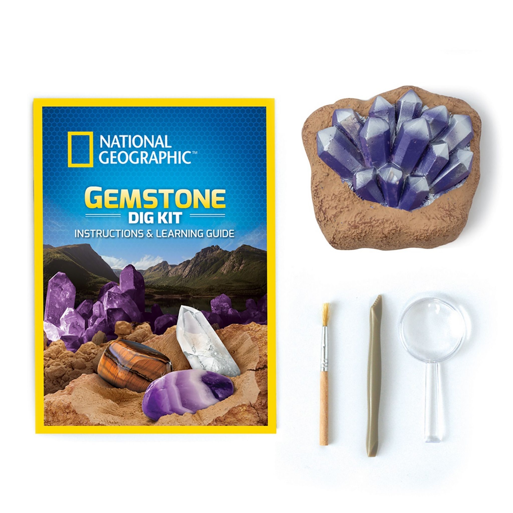 Kit De Fouille Archéologique Pour Enfants - Découverte Pierres Précieuses Et Minéraux - Inclut Outils Et Planètes à Casser - À Partir De 6 Ans Kit Fouille Enfants