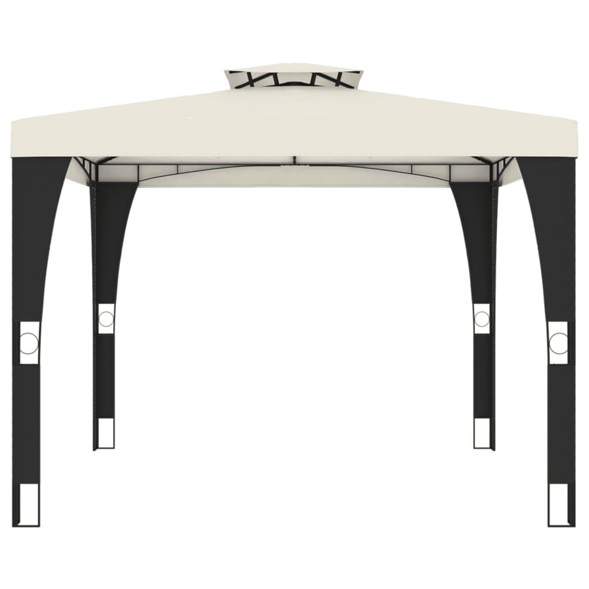 Voir la diapositive 4 : VIDAXL Tonnelle a double toit creme 2,98x2,98 m acier