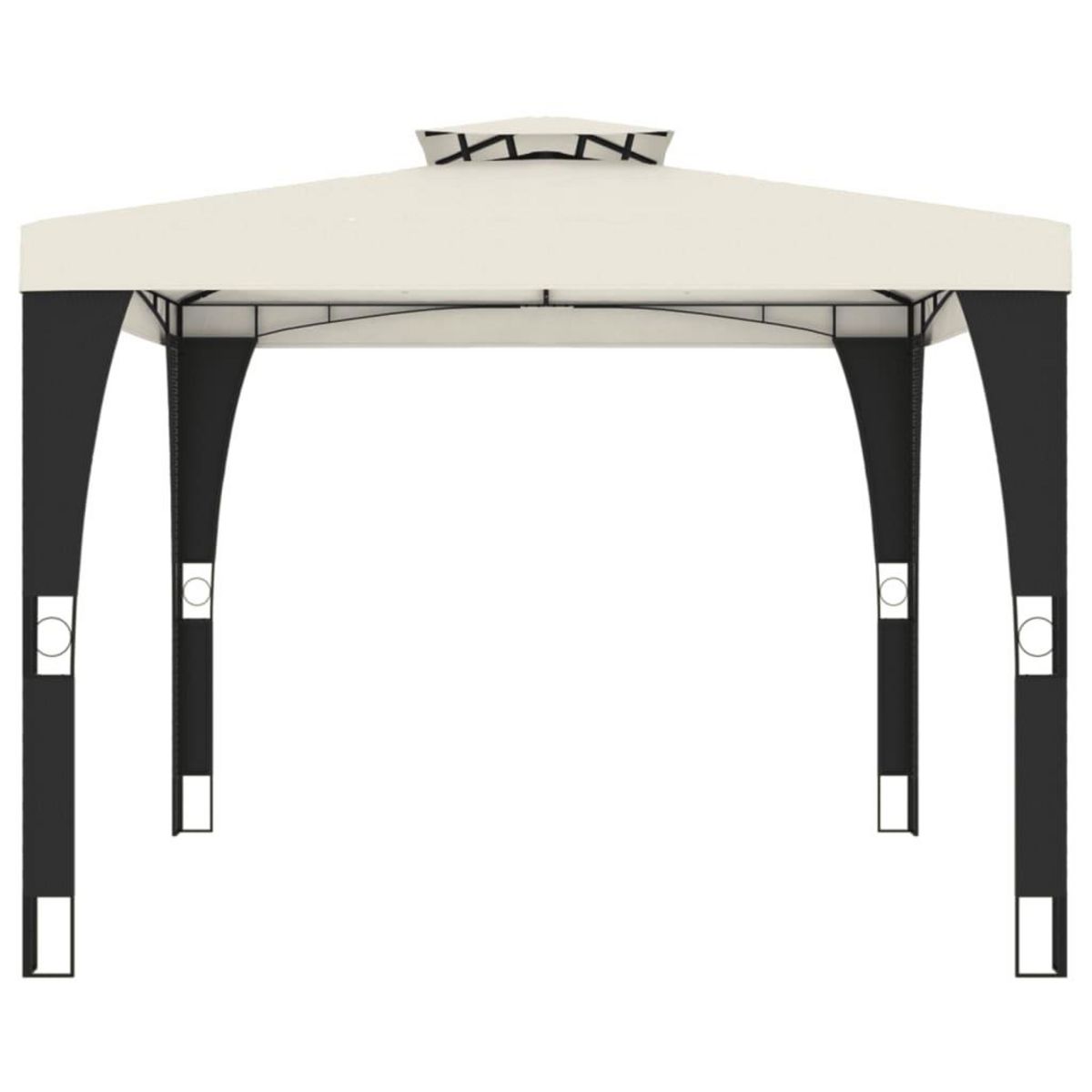 VIDAXL Tonnelle a double toit creme 2,98x2,98 m acier
