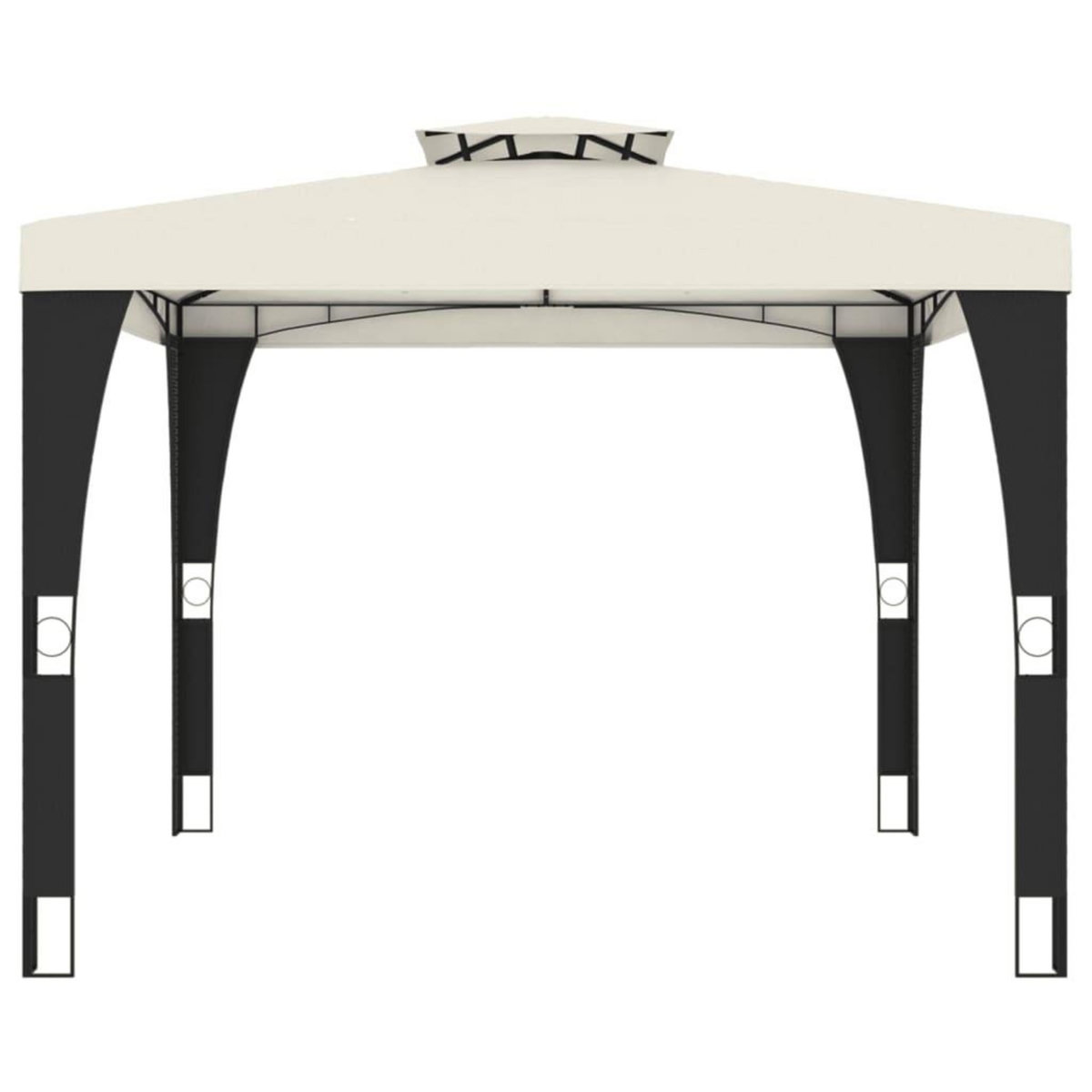 VIDAXL Tonnelle a double toit creme 2,98x2,98 m acier