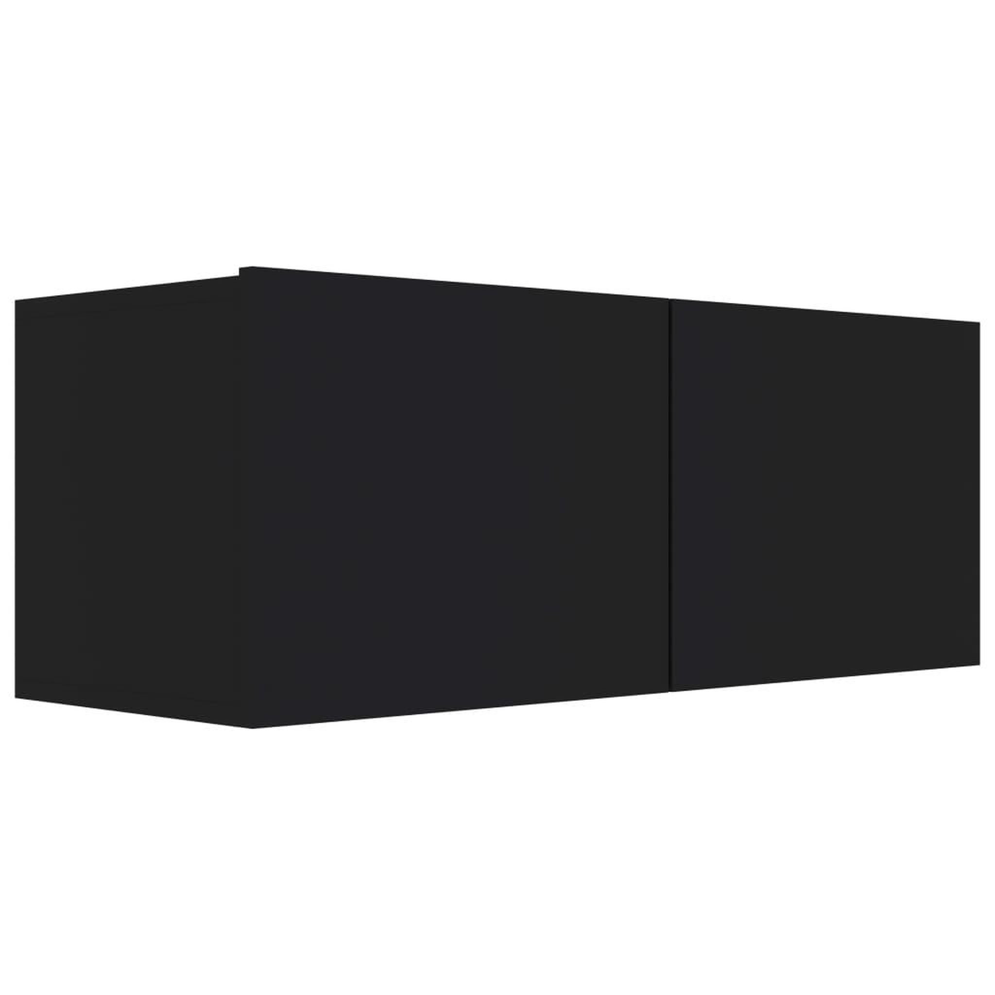 Voir la diapositive 2 : VIDAXL Meuble TV Noir 80x30x30 cm Bois d'ingenierie