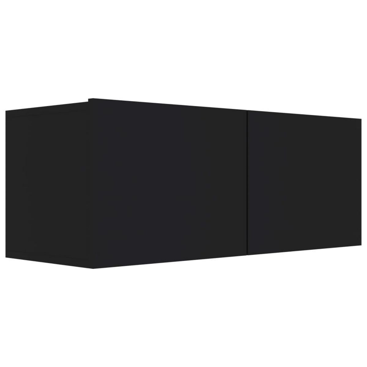 VIDAXL Meuble TV Noir 80x30x30 cm Bois d'ingenierie