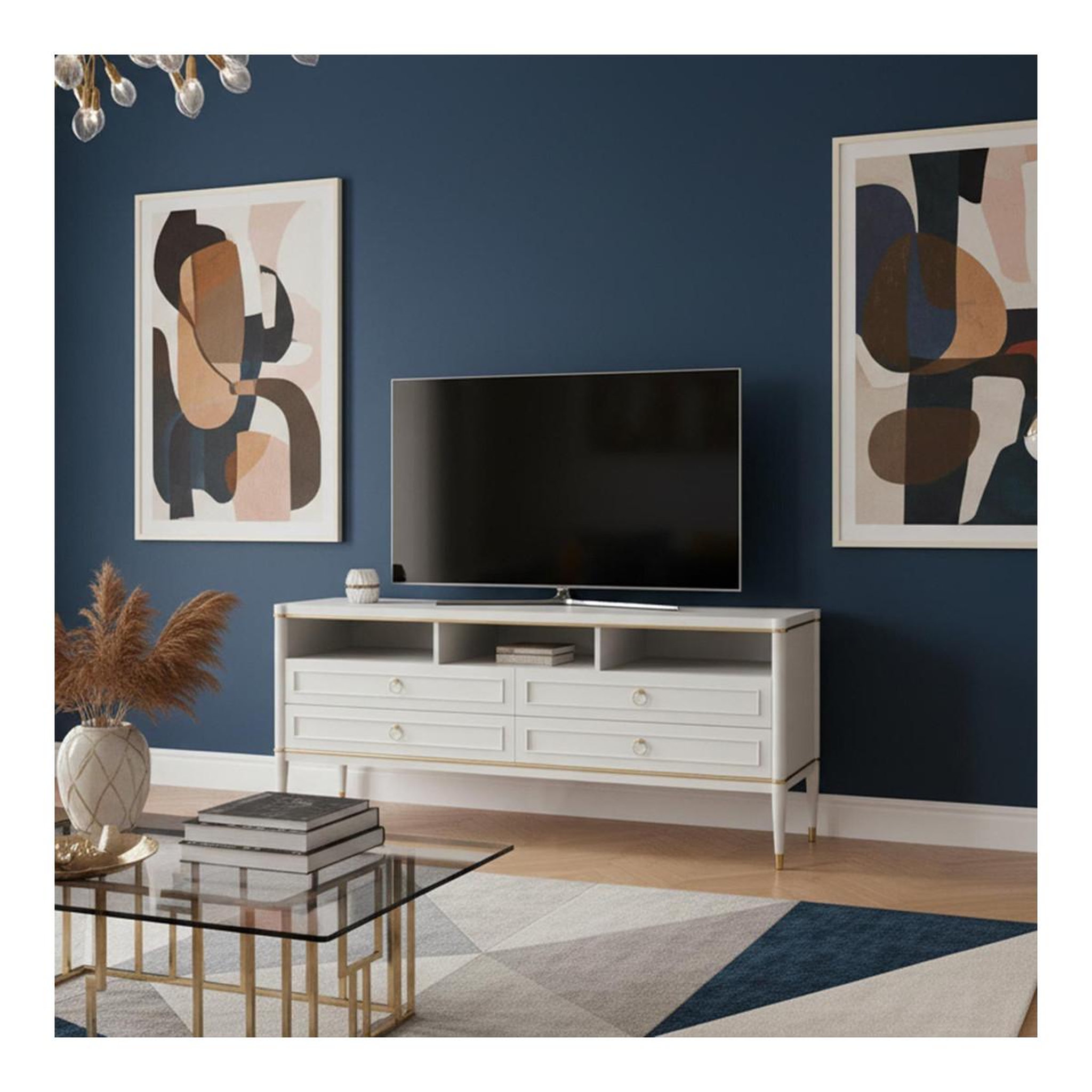 Voir la diapositive 5 : Paris Prix Meuble tv 4 tiroirs  marinela  150cm naturel