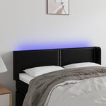 VIDAXL Tete de lit a LED Noir 147x16x78/88 cm Similicuir