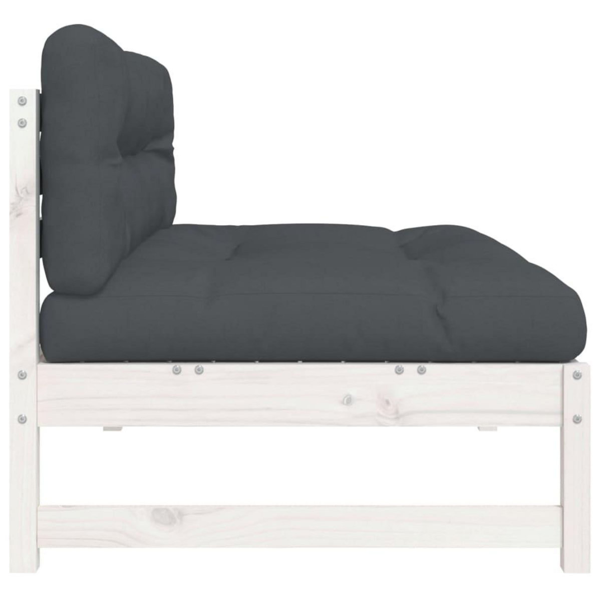 VIDAXL Canape central 120x80 cm blanc bois de pin massif