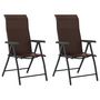 Voir la diapositive 2 : VIDAXL Chaises pliables de jardin lot de 2 marron resine tressee