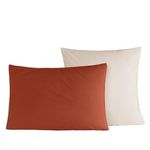 Sensei Maison Lot de 2 taies d'oreiller bicolores en percale coton DOZMARY. Coloris disponibles : Bicolore, Marron, Multicolore, Gris, Bleu