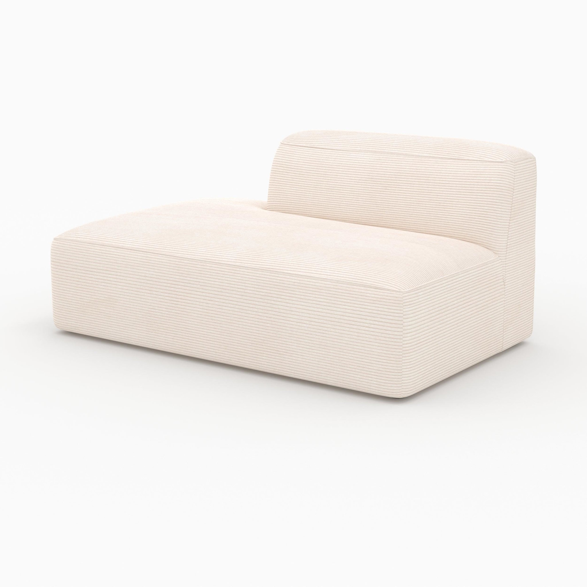 MAISON PAVANE Méridienne dossier à droite pour canapé modulable en velours blanc-mina