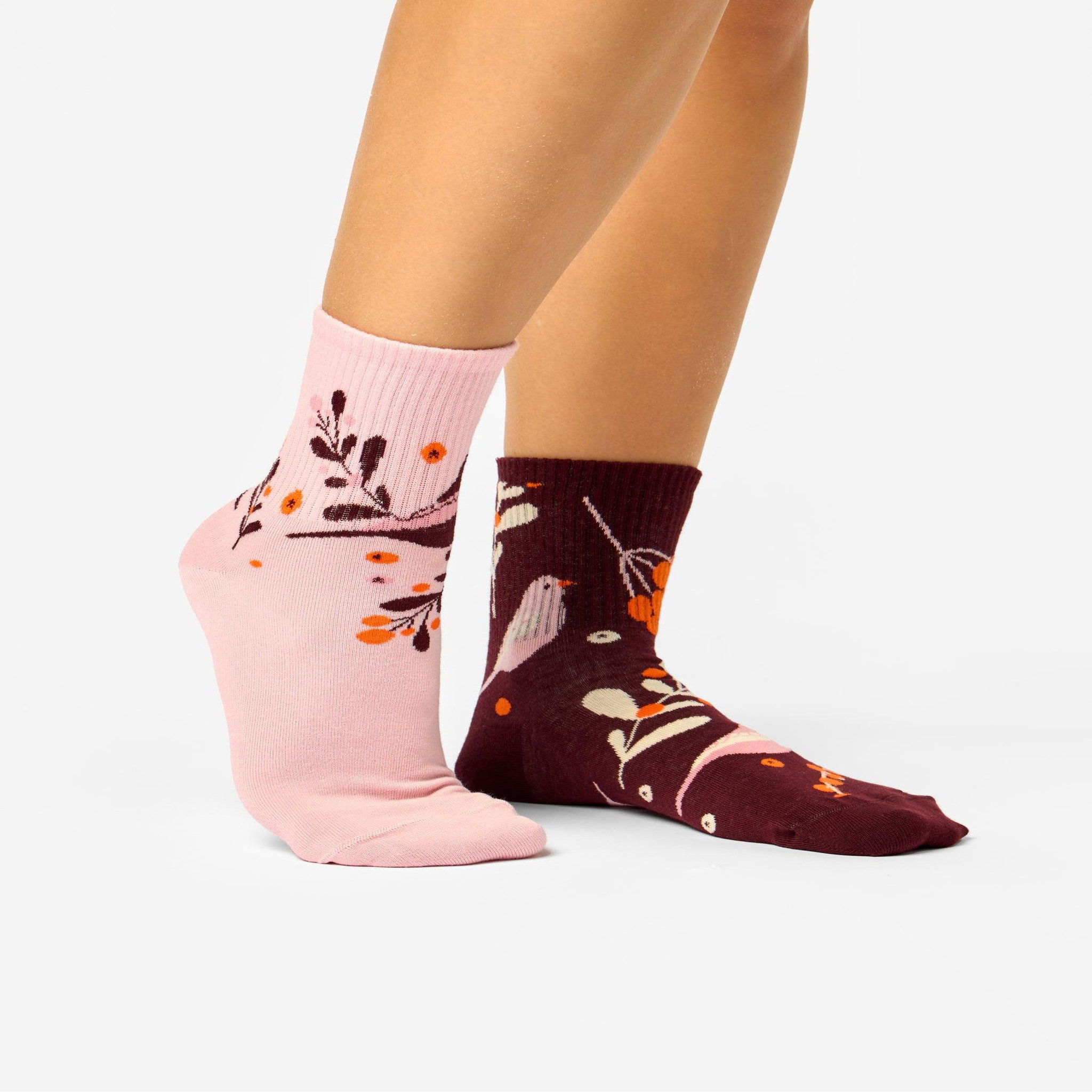 Voir la diapositive 2 : DEDOLES Chaussettes courtes oiseaux & baies