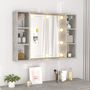 Voir la diapositive 4 : VIDAXL Armoire a miroir avec LED Gris beton 76x15x55 cm