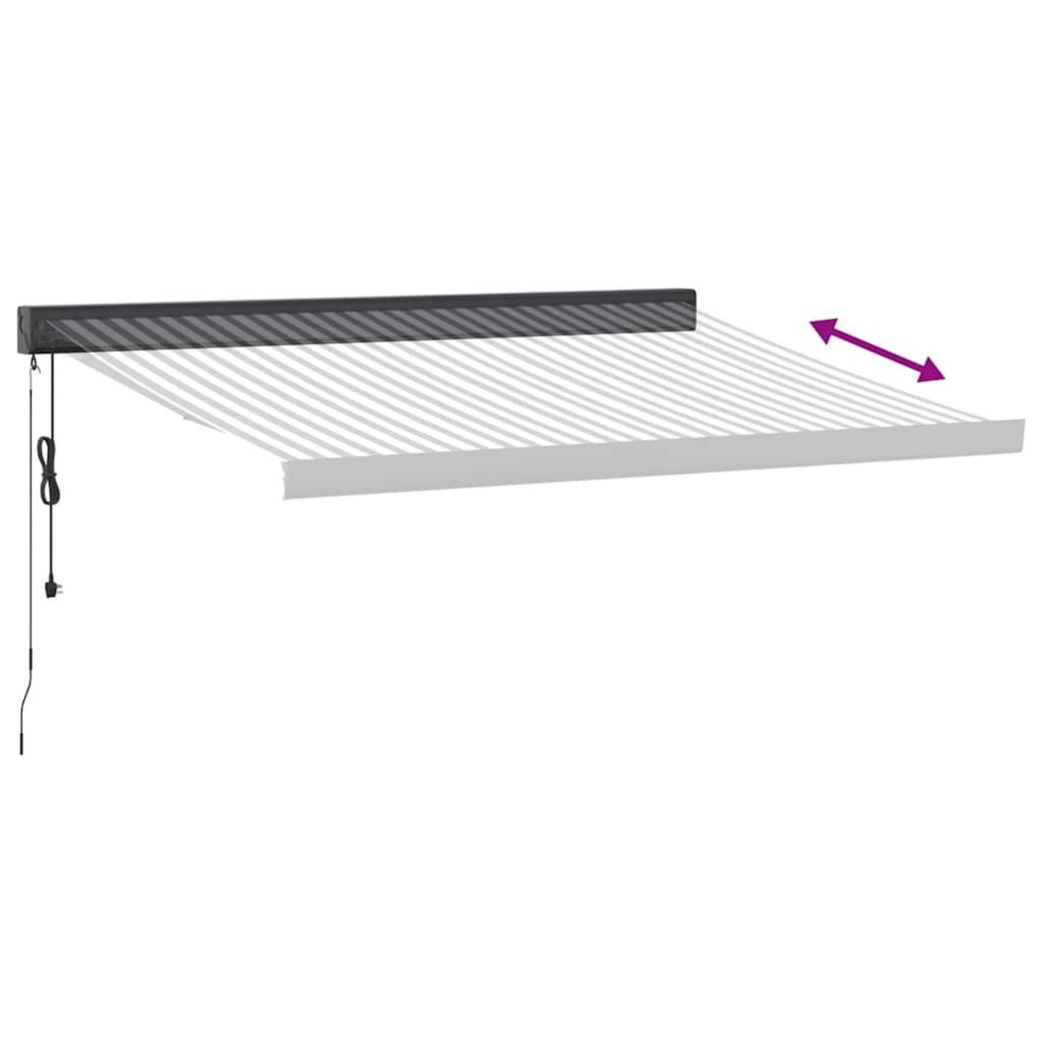 Voir la diapositive 5 : VIDAXL Auvent retractable anthracite et blanc 3,5x2,5m tissu/aluminium
