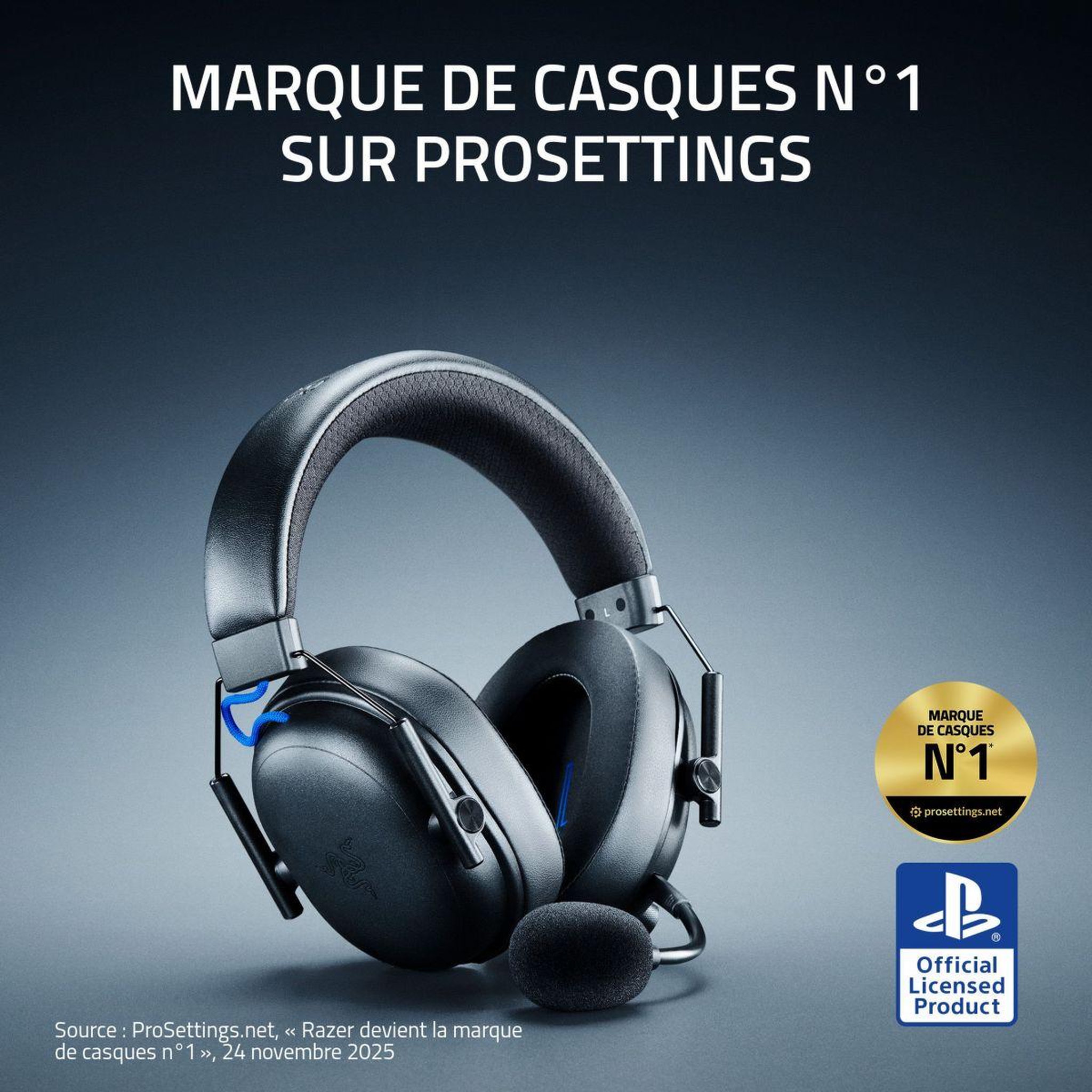 Voir la diapositive 3 : Razer Casque gamer blackshark v3 playstation noir