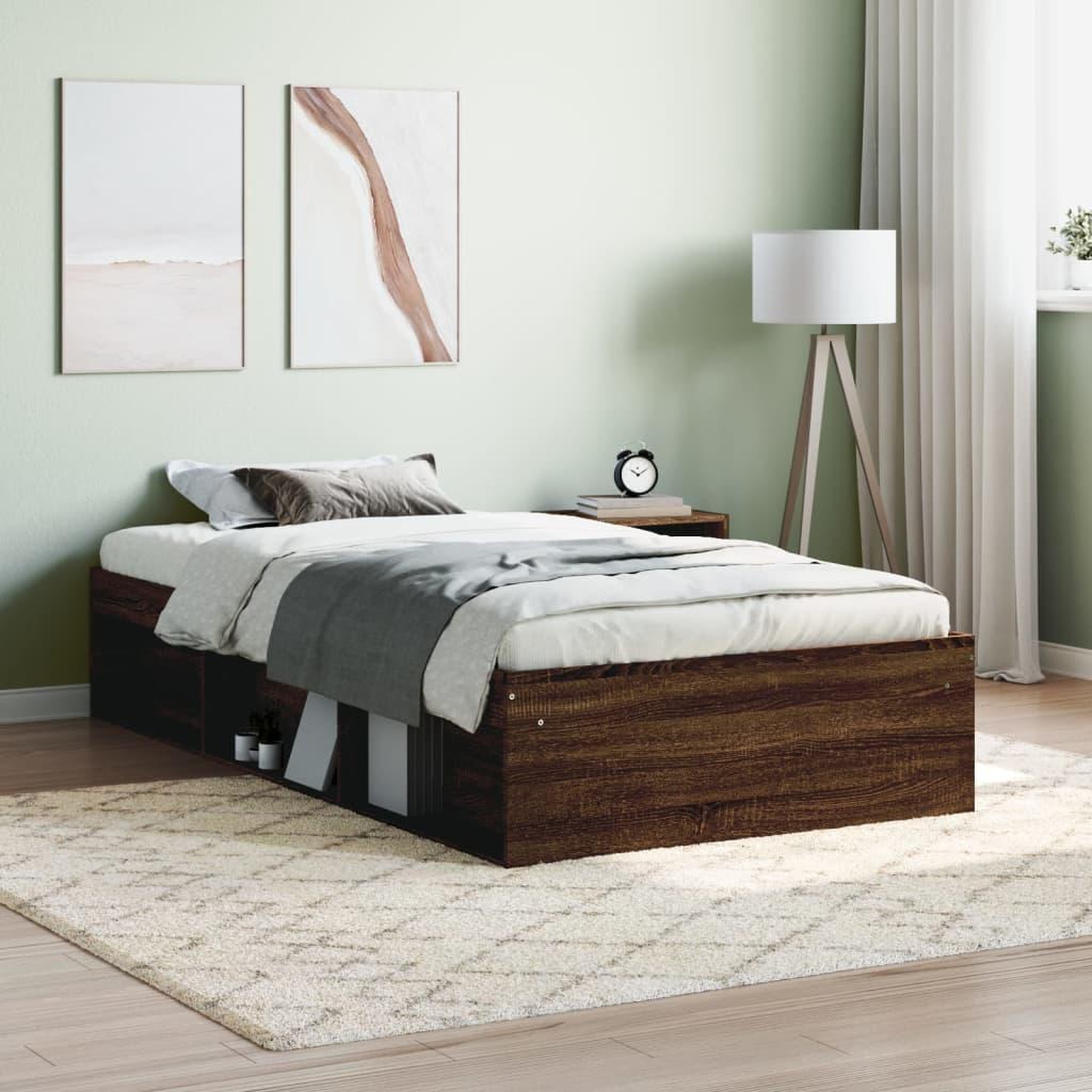 VIDAXL Cadre de lit sans matelas chene marron 100x200 cm