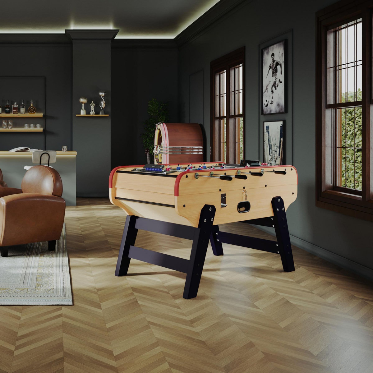 MISTER BABYFOOT Baby foot avec monnayeur en bois clair - Bistrot