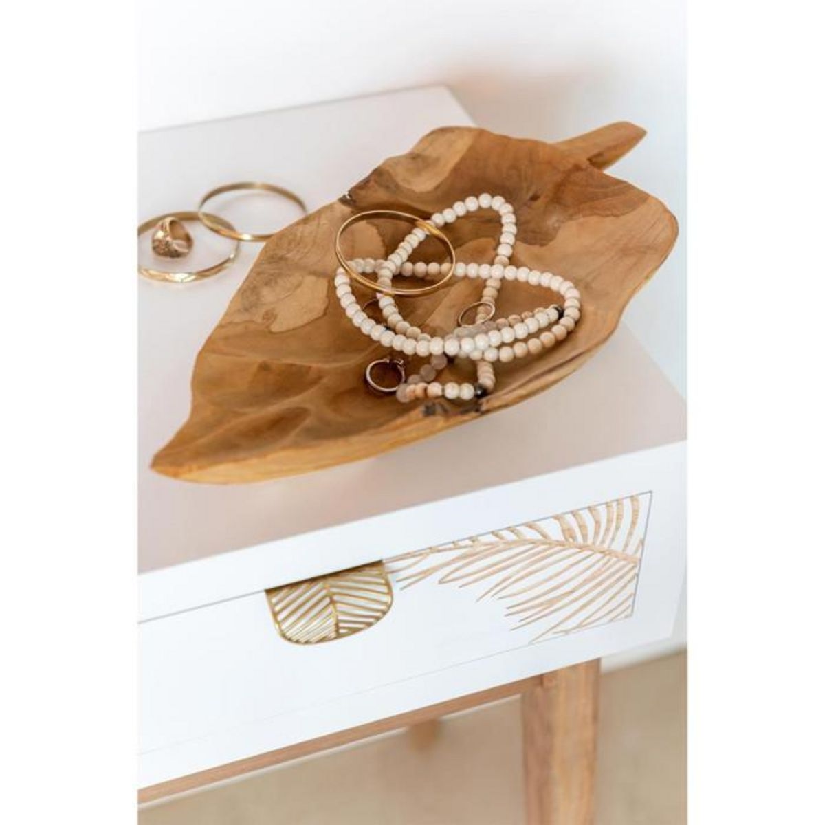 Paris Prix Coupelle Déco  Feuille Teck  39cm Naturel