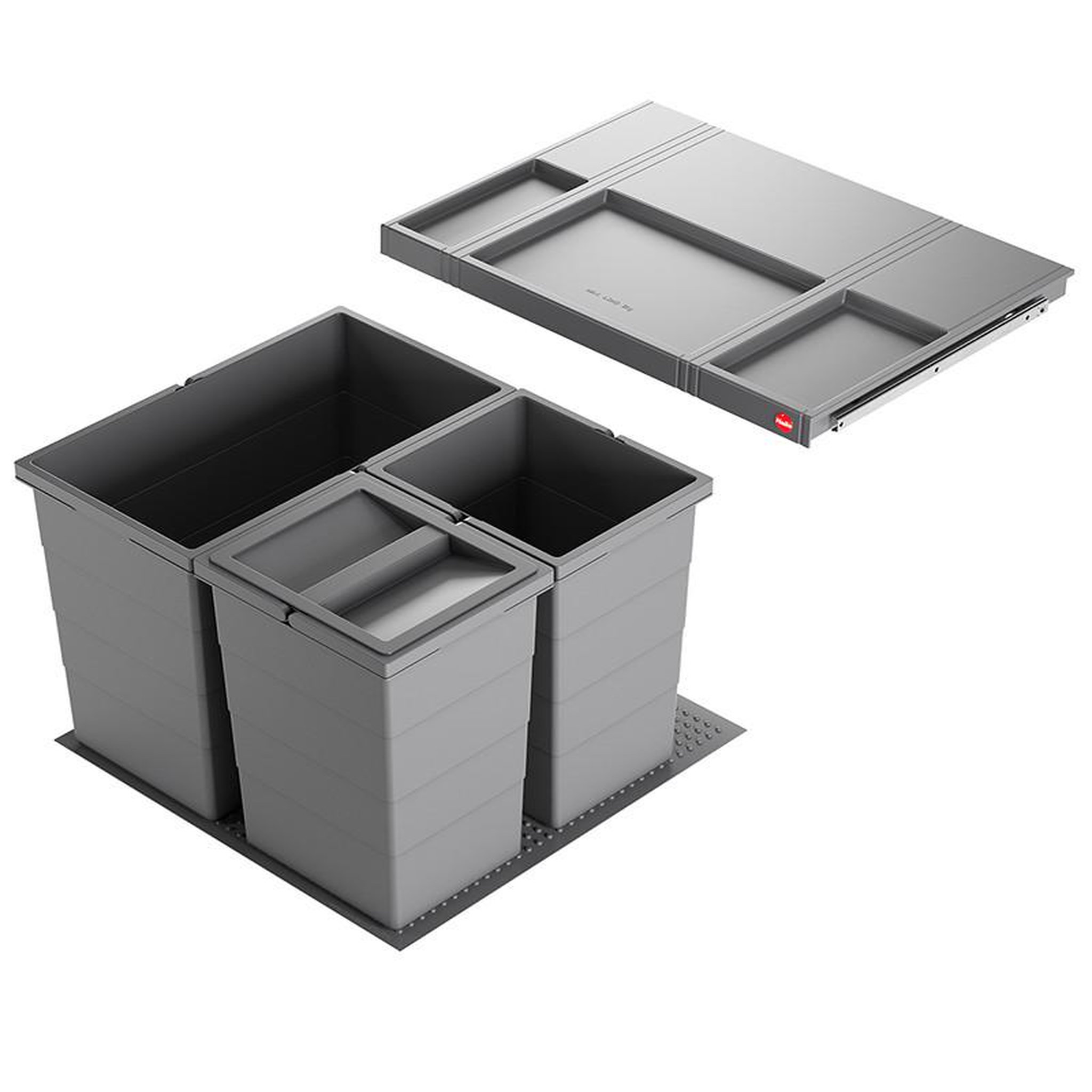 HAILO Poubelle de cuisine encastrable as allegro s350 28l + 2x13l hailo
