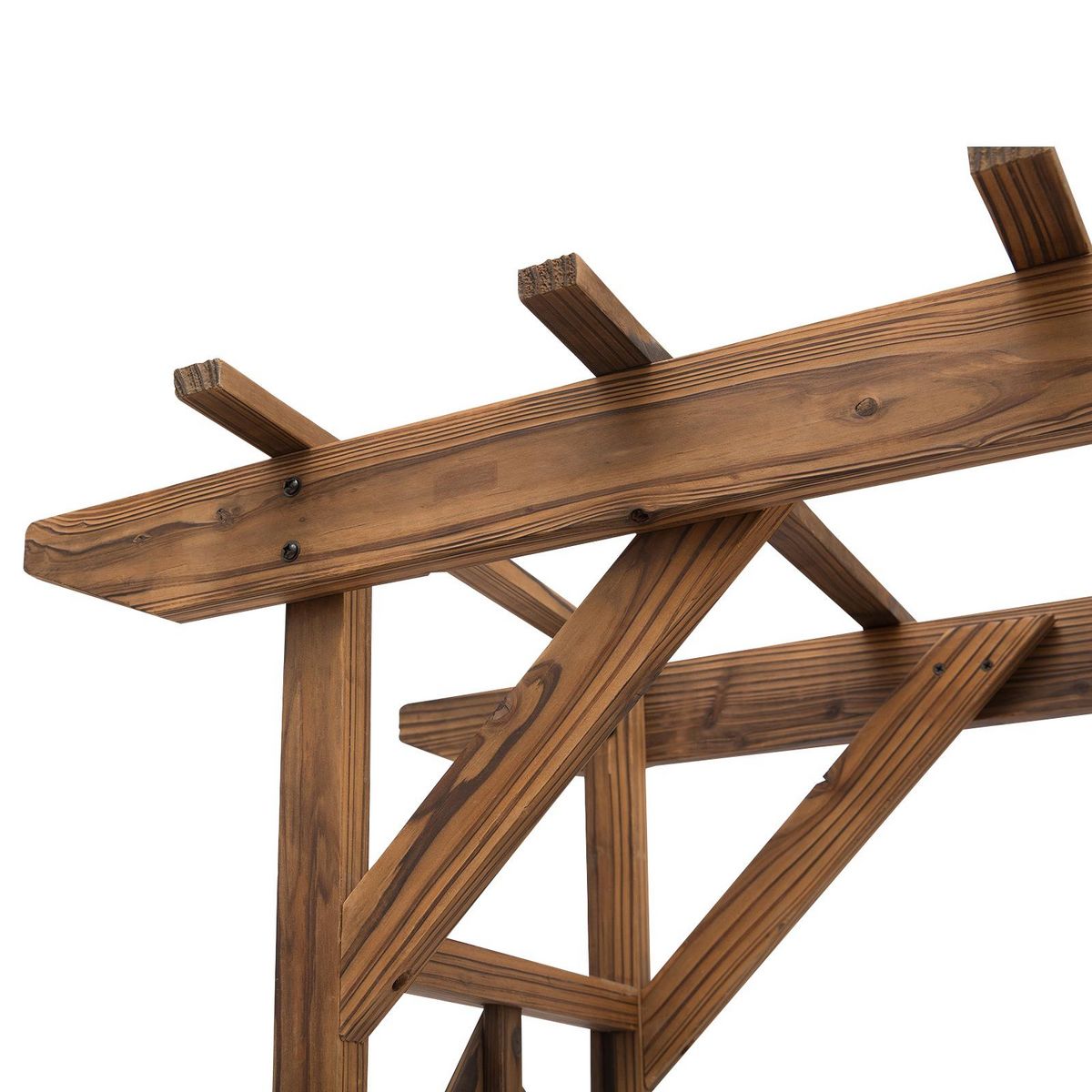 OUTSUNNY Arche de jardin arche à rosiers style exotique dim. 140L x 65l x 200H cm bois de sapin