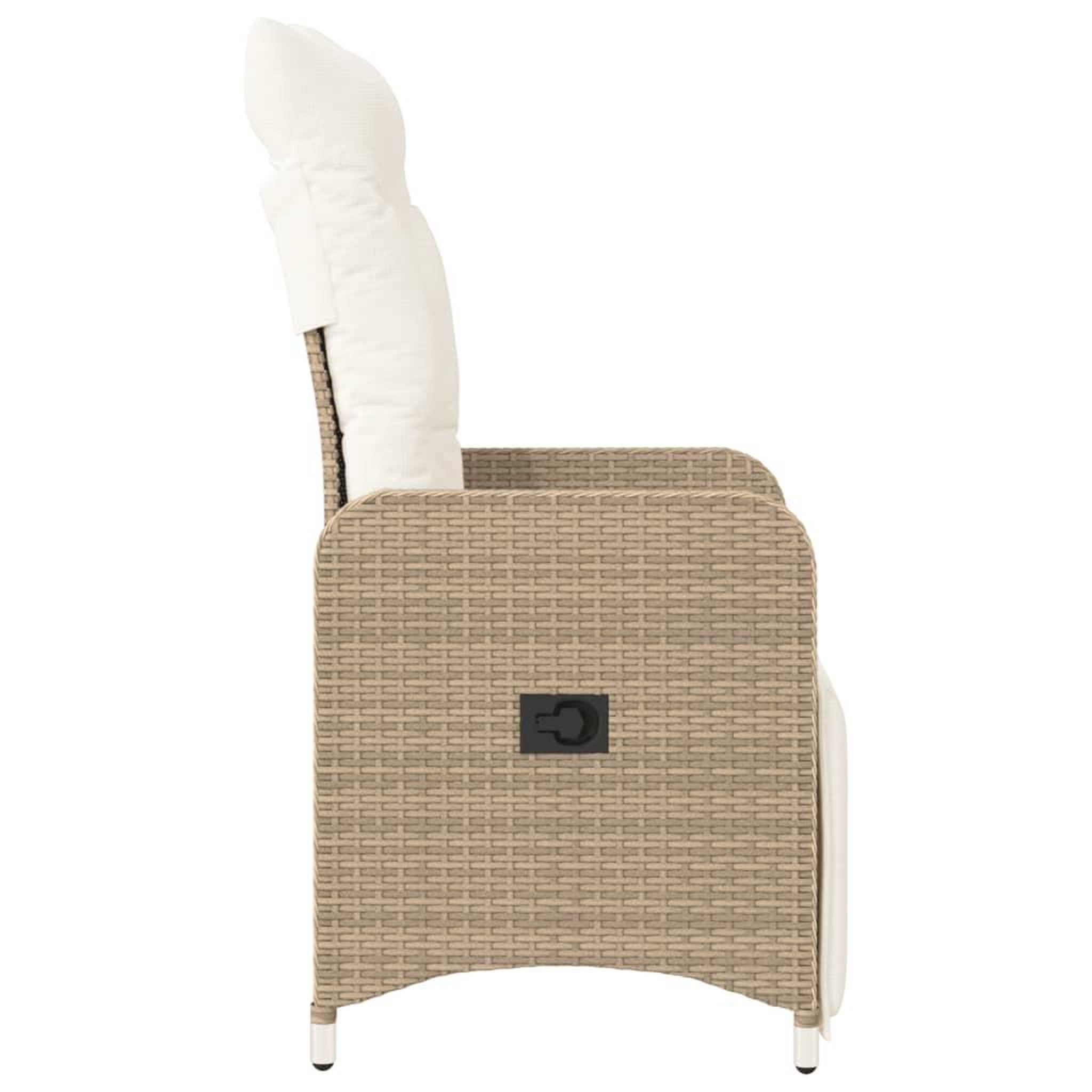 Voir la diapositive 5 : VIDAXL Chaises inclinables de jardin lot de 2 et coussins beige rotin