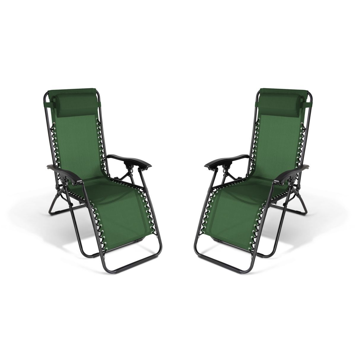 Inkazen Lot de 2 fauteuils de jardin relax vert