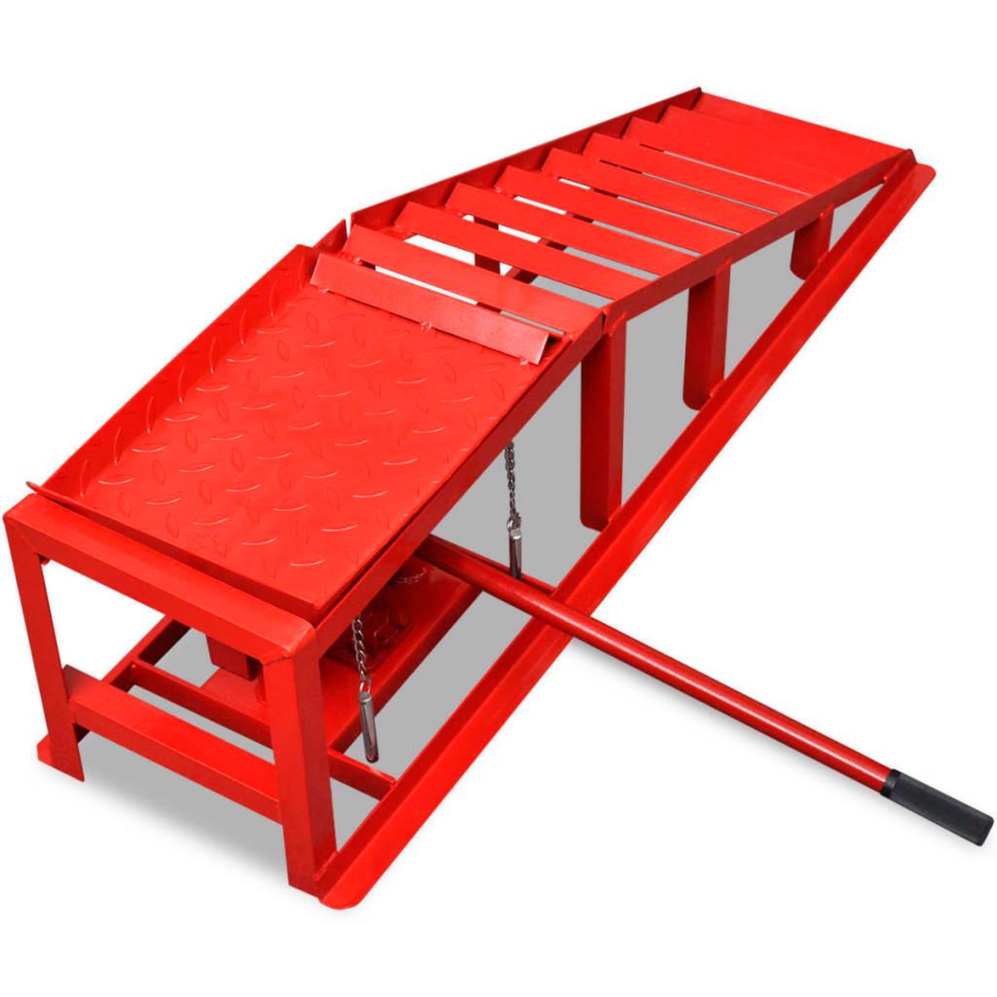 Voir la diapositive 3 : VIDAXL Rampes de reparation auto 2 pcs rouge acier