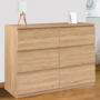 Voir la diapositive 2 : ID MARKET Commode 6 tiroirs TOMI 110 cm bois façon hêtre