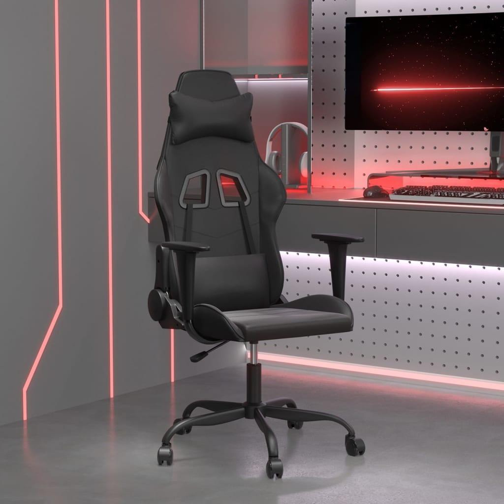 VIDAXL Chaise de jeu Noir Similicuir