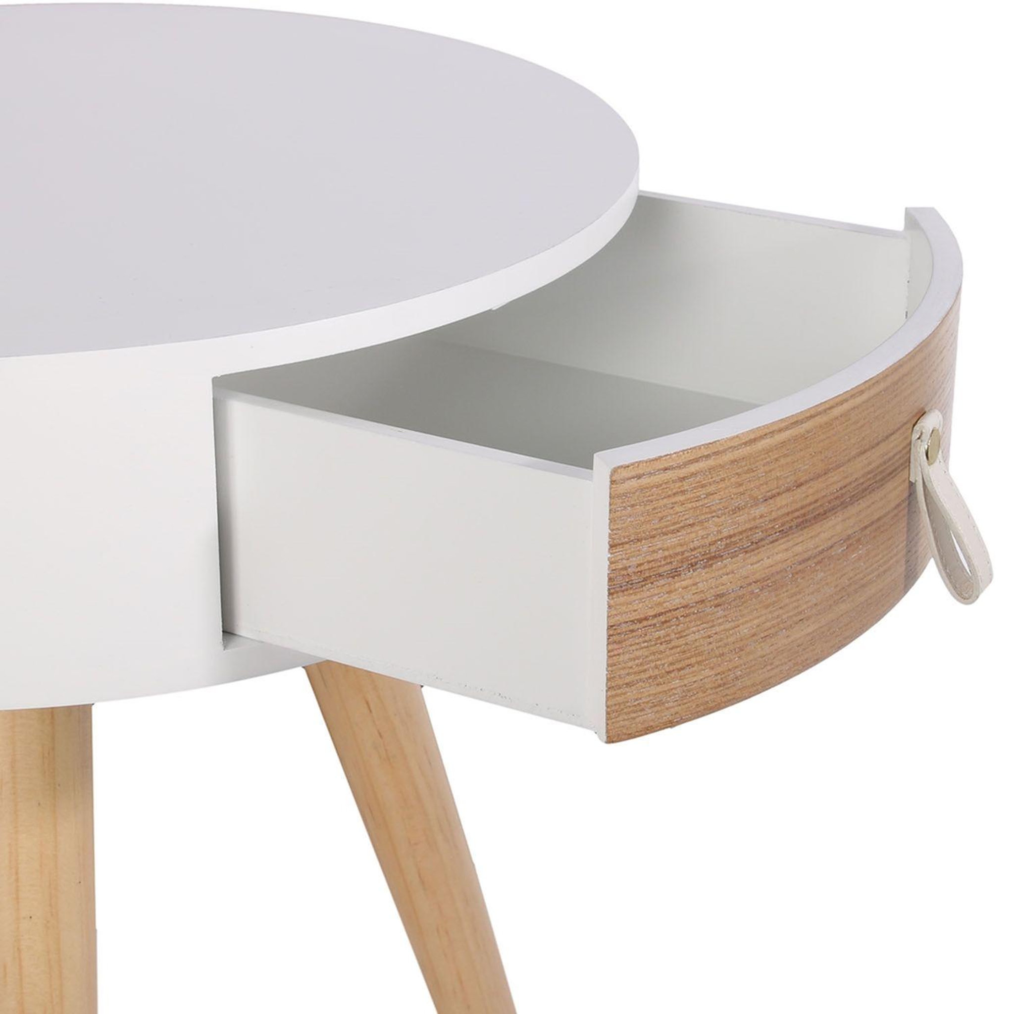 Voir la diapositive 3 : The Home Deco Factory Table de chevet scandinave nora - diam. 35 x h. 45 cm