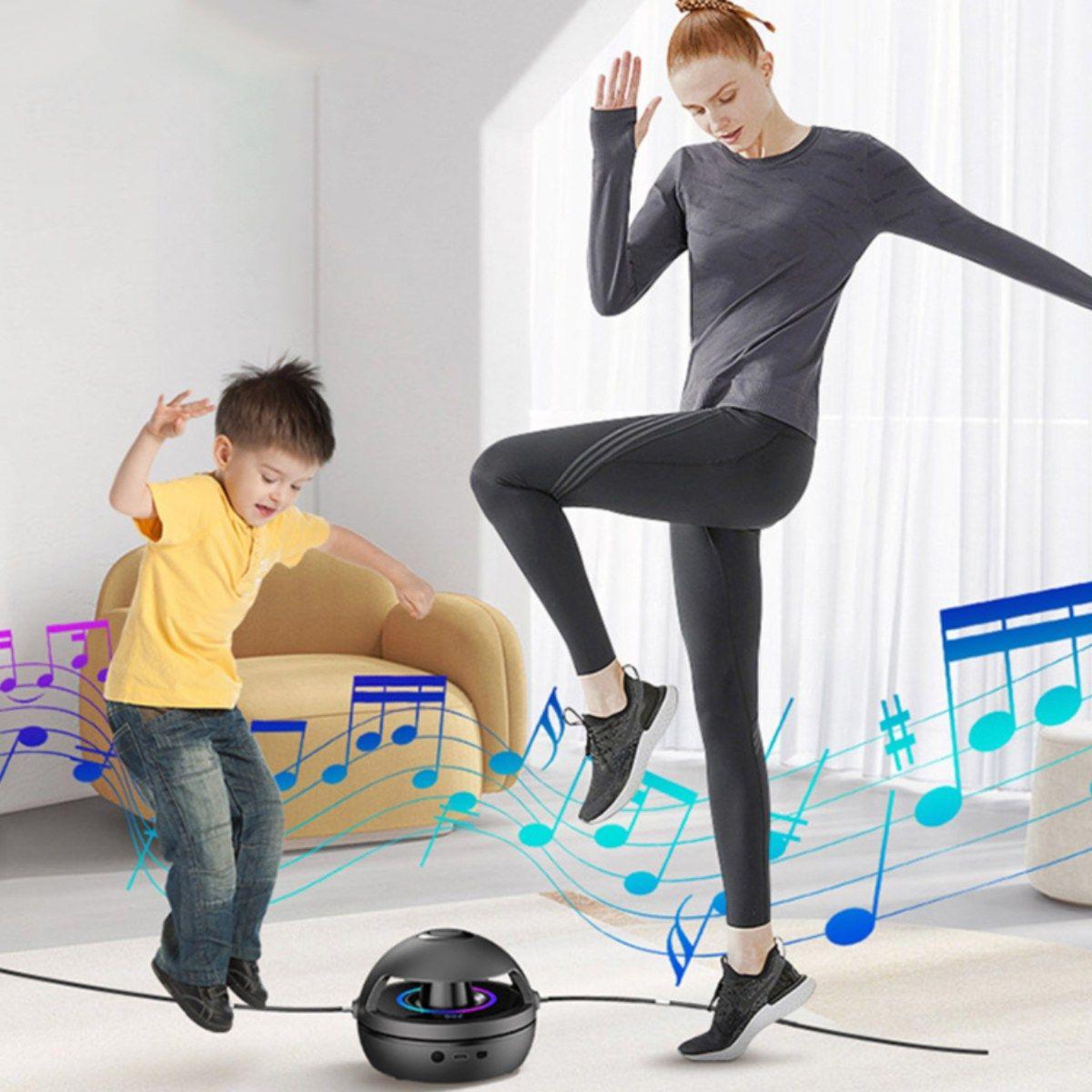 Voir la diapositive 2 : DE FAUGERES Corde à sauter bluetooth  horizontal  13cm noir