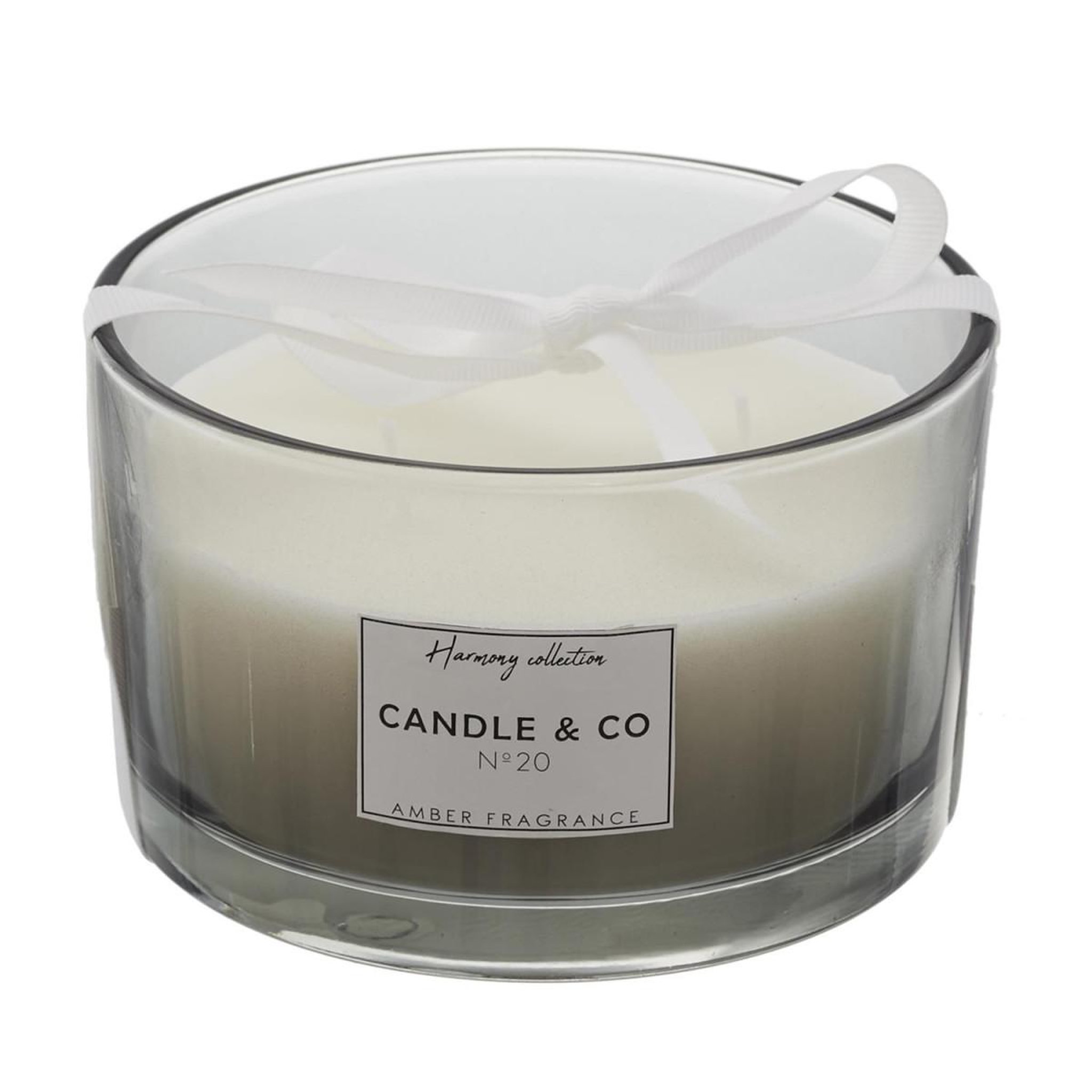 The Home Deco Factory Bougie parfumée 3 mèches  harmony  13cm ambre