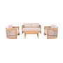 Voir la diapositive 2 : SWEEEK Salon de jardin bois d'acacia et cordes 4 places beige - Maui